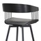 Armen Living Athena 31" Swivel Black Wood Bar Stool in Gray Faux Leather with Black Metal LCATBABLKGRY30 - alternate 4